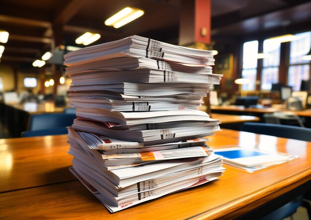 stack of paper waiting to be scanned and indexed