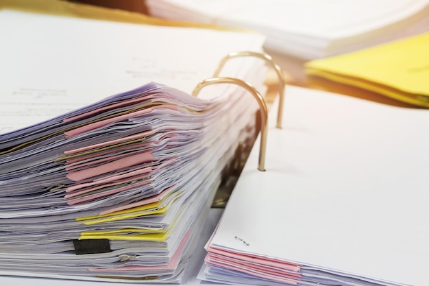 stack of papers on table