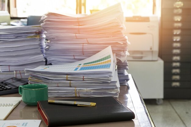 Photo stack of papers on table