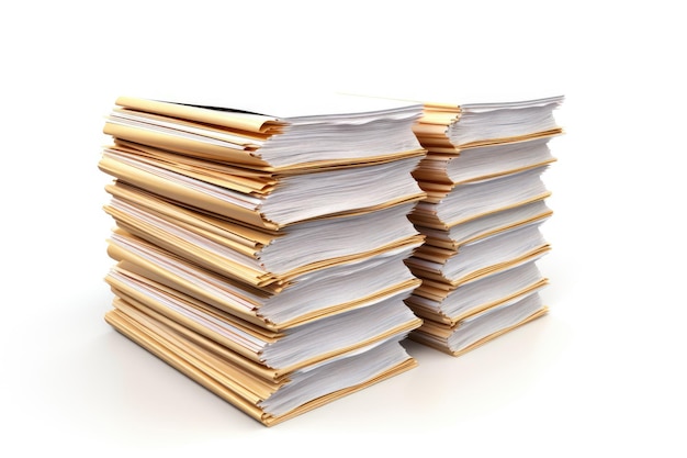 Photo a stack of papers on a white or clear surface png transparent background