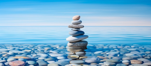 Photo stack of pebbles rock serenity and calm concept background