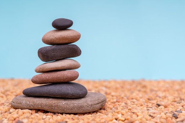 Stack of pebbles in an unstable state