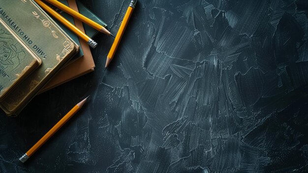 a stack of pencils with one being written on the table