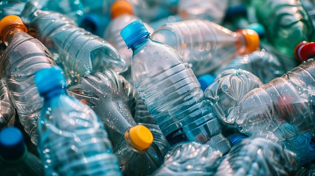 Stack of plastic bottles