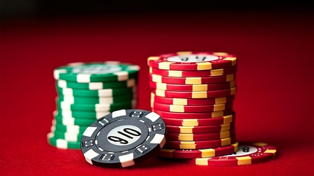 Una pila di fiches da poker con sopra il numero 80