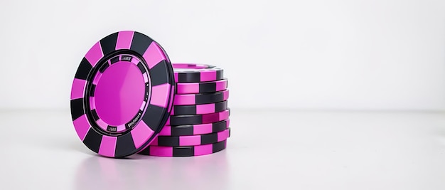 Stack of realistic empty chips for casino Generative AI