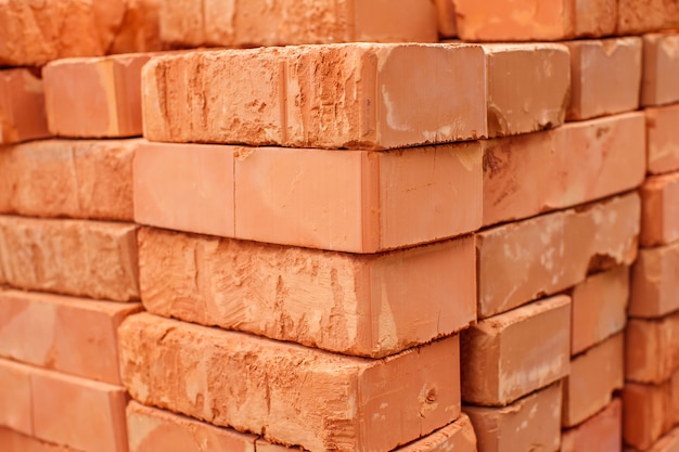 Stack of red bricks
