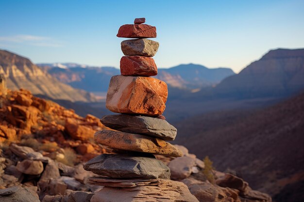 Photo a stack of rocks elegance