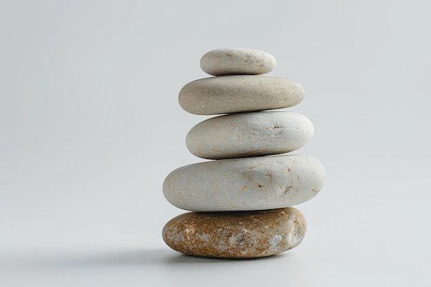 Photo a stack of rocks is seen precariously balanced on top of each other the rocks vary in size and shape yet they manage to stand tall in a delicate equilibrium on png transparent clear background