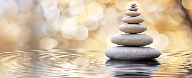 Photo a stack of rocks with a pyramid of stones on top of them