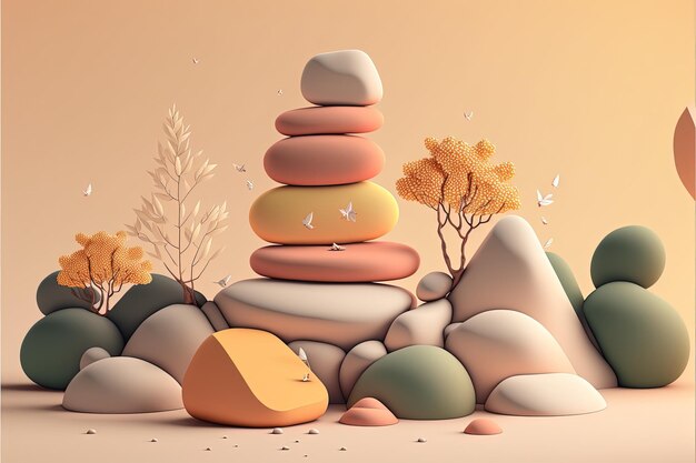 A stack of rocks with a stone on top.