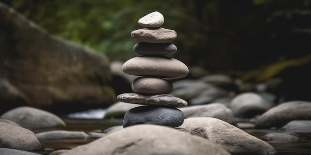 A stack of rocks with the word rock on it