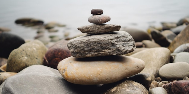 A stack of rocks with the words " rock " on it.