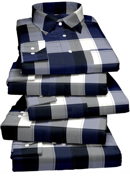 Photo a stack of shirts with the words men's shirts on them