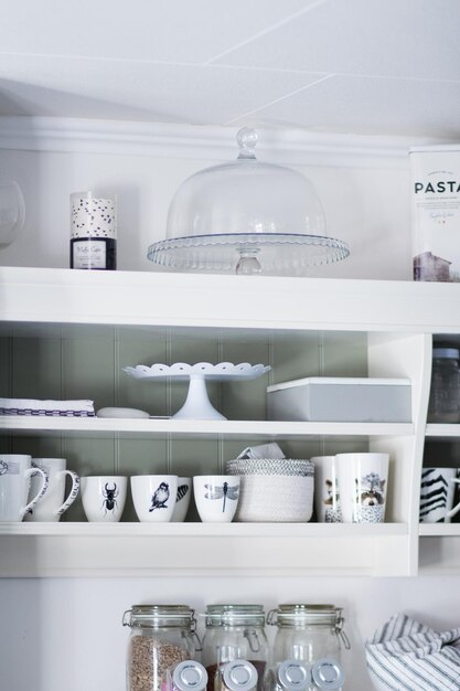 Photo stack of shopping cart in kitchen