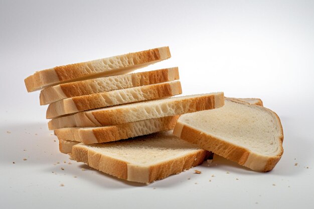 A stack of sliced bread on a table