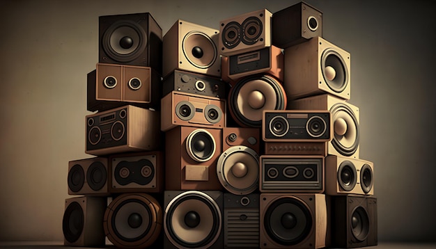 A stack of speakers