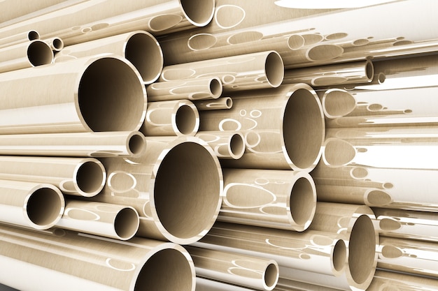 Stack of steel tubing, stainless tubes