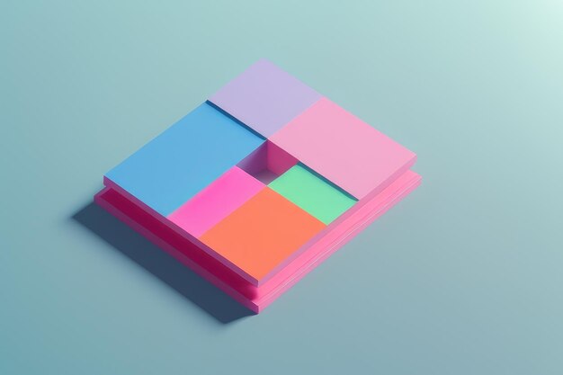 A stack of sticky notes with one that says'one color'on it