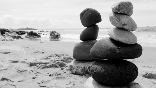 Stack of stones on beach