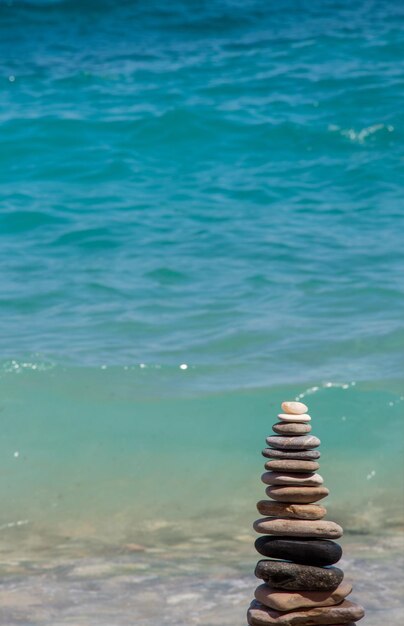 Stack of stones on beach