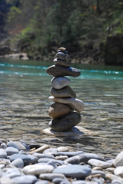 Photo stack of stones on beach