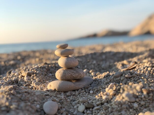 Stack of stones on beach