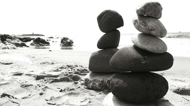 Stack of stones on beach