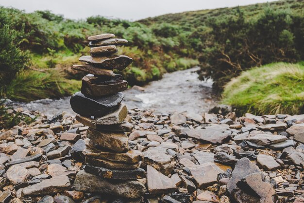 Photo stack of stones on field