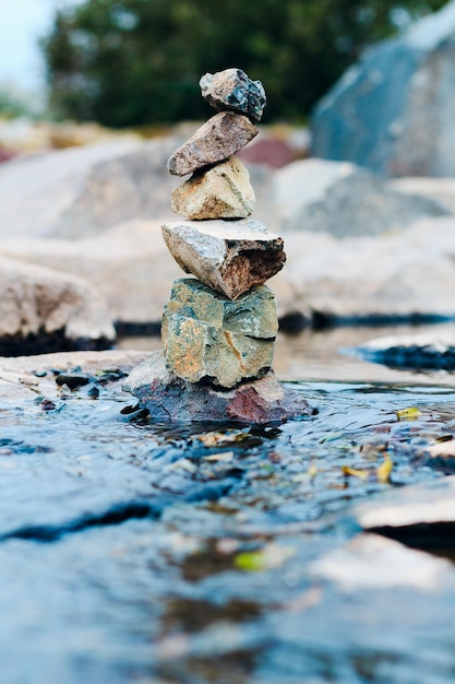 Stack of stones in stream