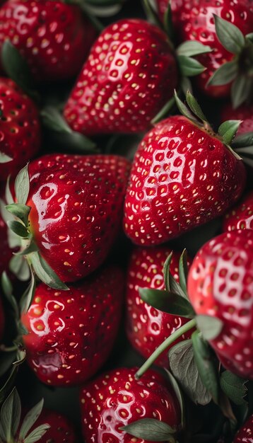 Stack of summer strawberries