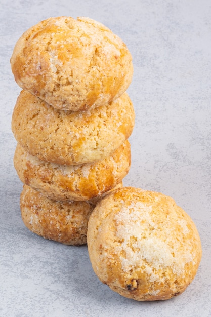 A stack of tasty cookies, on the marble.