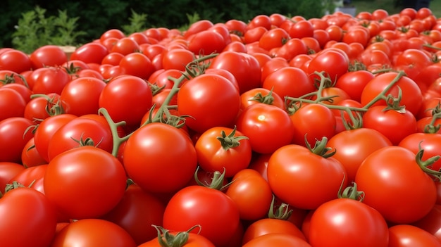 a stack of tomatoes