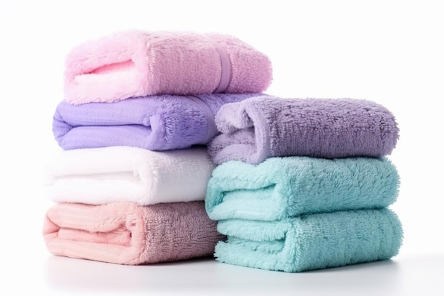 a stack of towels sitting on top of each other