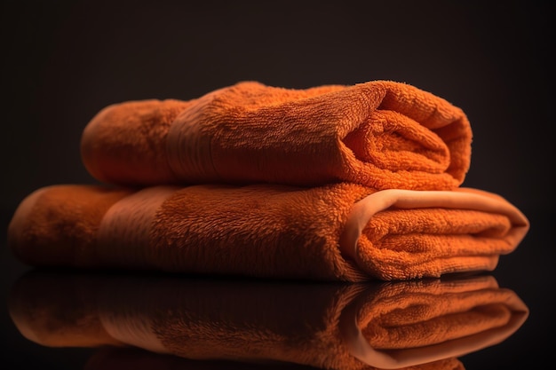 A stack of towels on a table