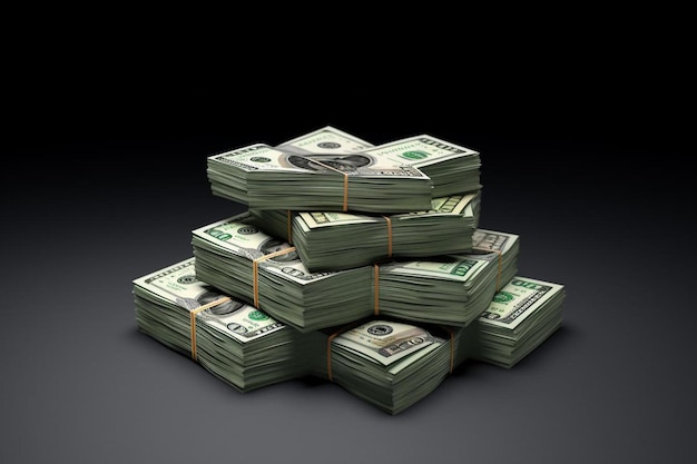 a stack of twenty dollar bills with the word  the year  on the bottom