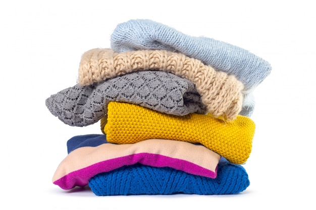 Stack of various sweaters