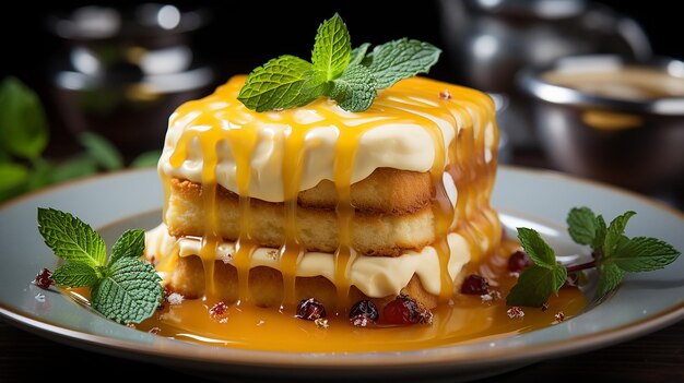 a stack of waffles with a slice of strawberry on top.