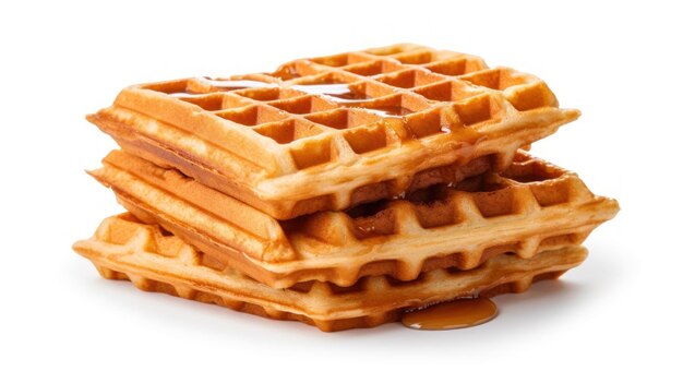 a stack of waffles with syrup on them