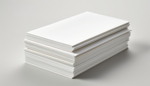 Photo a stack of white paper on a white background