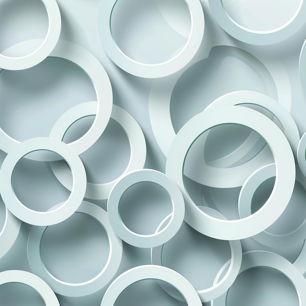 a stack of white rings with a blue background