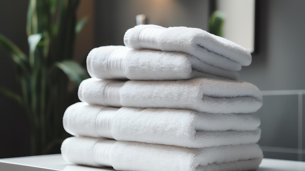 A stack of white towels