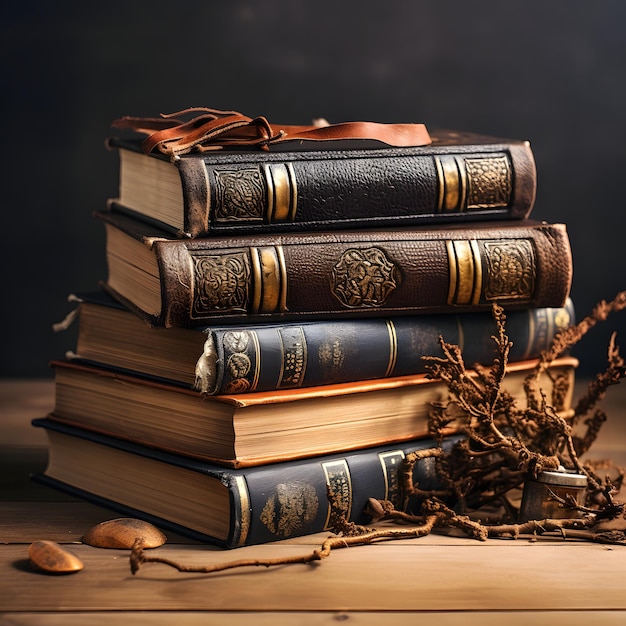 Stack with Old books