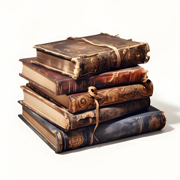 Photo stack with old books