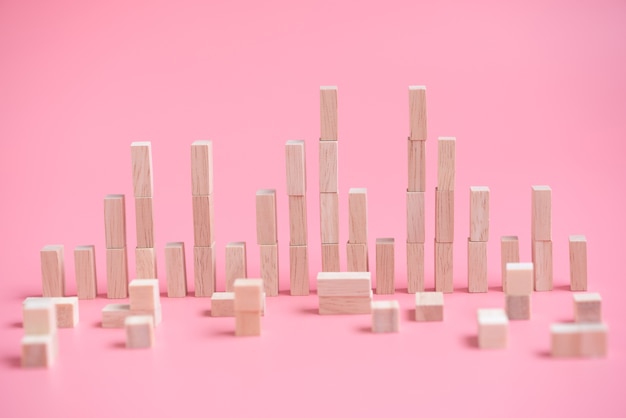 stack of wood cube building blocks