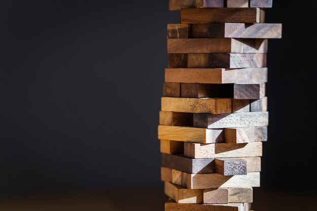 stack of wooden block with white background and free copy space