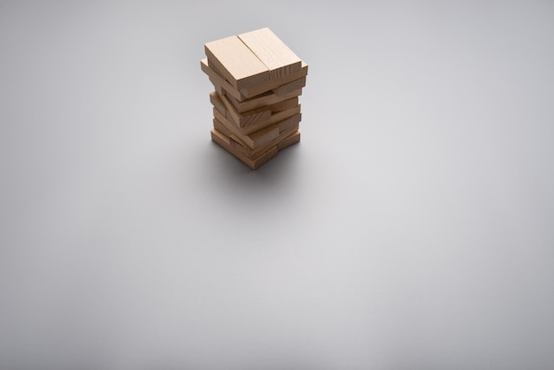 Stack of wooden pegs