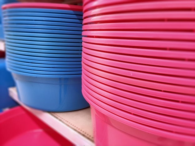 Stacked Colorful Plastic Basin