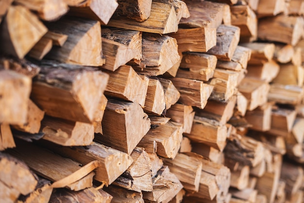 Stacked firewood background