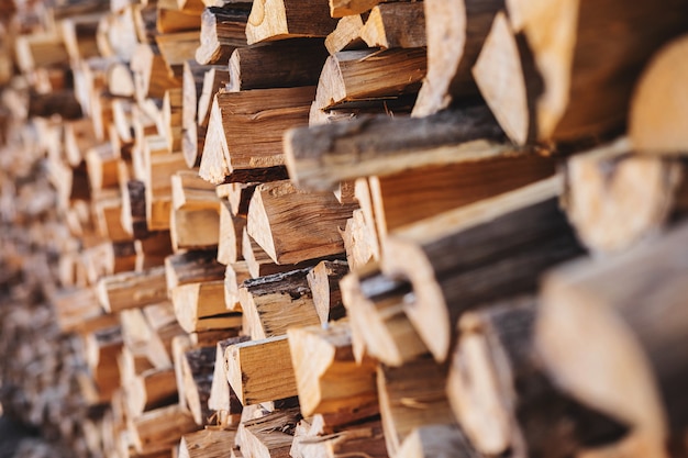 Stacked firewood background